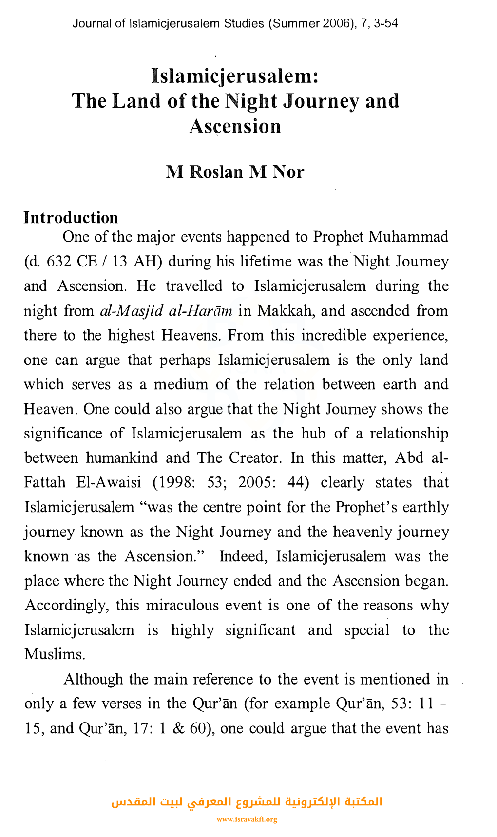 Introduction One of the Major Events Happened to Prophet Muhammad