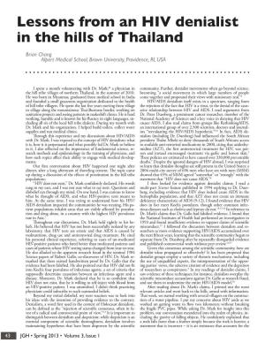 Lessons from an HIV Denialist in the Hills of Thailand