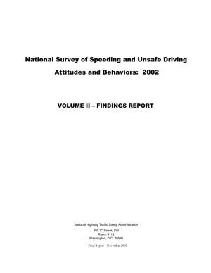 National Survey of Speeding and Unsafe Driving Attitudes