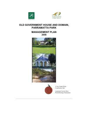 Old Government House and Domain, Parramatta Park Management Plan