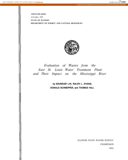 Evaluation of Wastes from the East St. Louis Water Treatment Plant and Their Impact on the Mississippi River