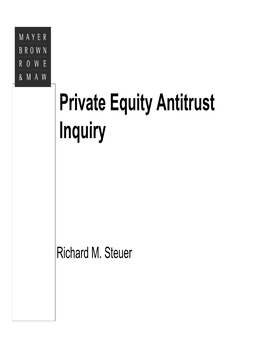 Private Equity Antitrust Inquiry