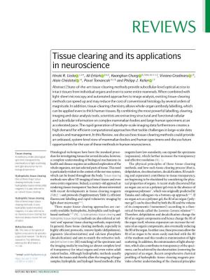 Tissue Clearing and Its Applications in Neuroscience