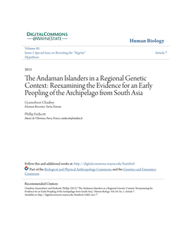 The Andaman Islanders in a Regional Genetic Context