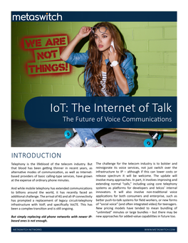 Iot: the Internet of Talk the Future of Voice Communications