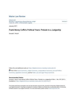 Frank Morey Coffin's Political Years: Prelude to a Judgeship