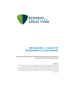 The Bahamas – a Legacy of Environmental Stewardship