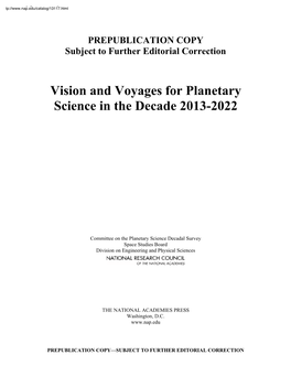 Vision and Voyages for Planetary Science in the Decade 2013-2022