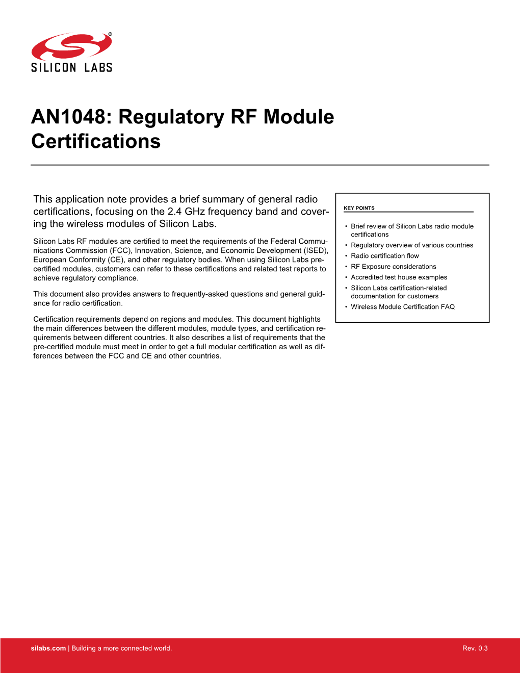 AN1048: Regulatory RF Module Certifications