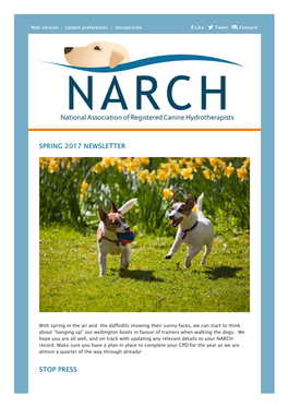 NARCH Spring 2017 Newsletter