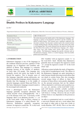 Double Prefixes in Kakenauwe Language