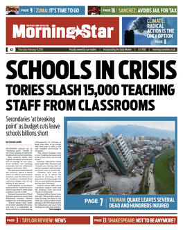 TORIES SLASH 15,000 TEACHING STAFF from CLASSROOMS Secondaries ‘At Breaking Point’ As Budget Cuts Leave Schools Billions Short