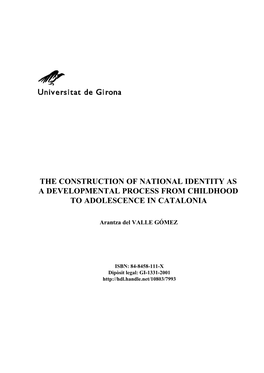 The Construction of National Identity As a Developmental Process from Childhood to Adolescence in Catalonia