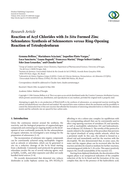 Reaction of Acyl Chlorides with in Situ Formed Zinc Selenolates: Synthesis of Selenoesters Versus Ring-Opening Reaction of Tetrahydrofuran