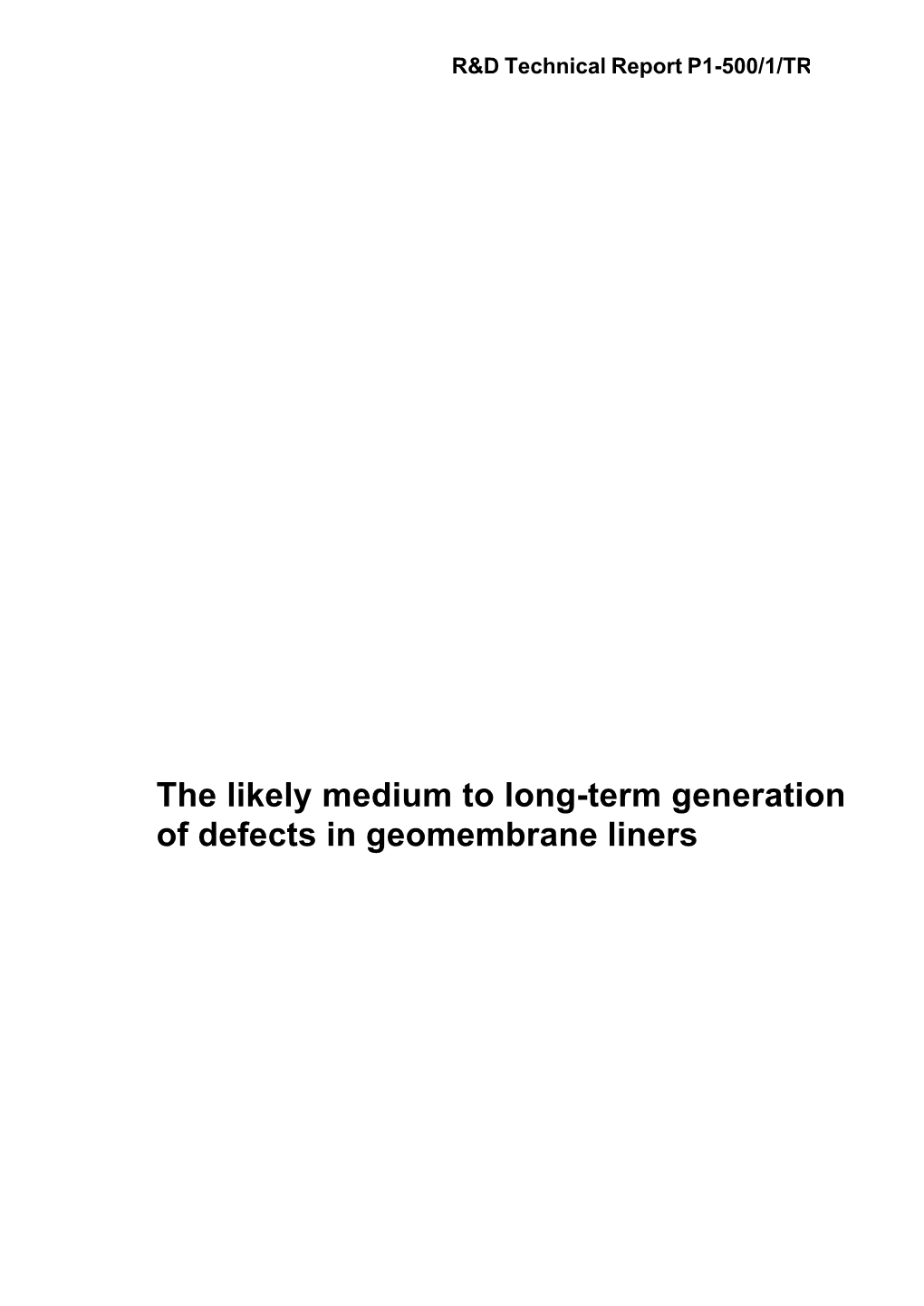 EPA-P1-500, Needham, the Likely Medium to Long-Term Generation