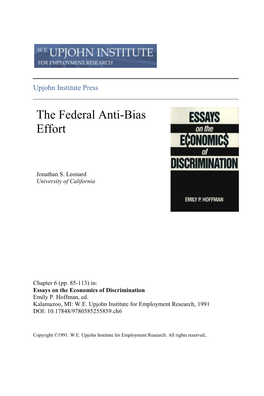 The Federal Anti-Bias Effort