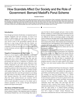 Bernard Madoff's Ponzi Scheme