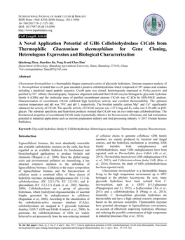 A Novel Application Potential of GH6 Cellobiohydrolase Ctcel6 From