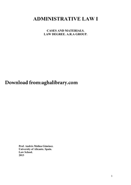 ADMINISTRATIVE LAW I Download From:Aghalibrary.Com