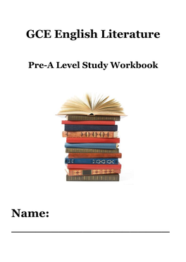 GCE English Literature Pre-A Level Study Workbook