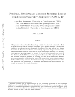 Pandemic, Shutdown and Consumer Spending: Lessons from Scandinavian Policy Responses to COVID-19∗