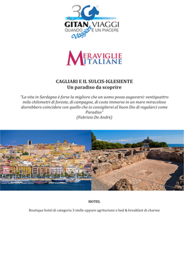 CAGLIARI E IL SULCIS-IGLESIENTE Un Paradiso Da Scoprire