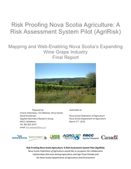 Mapping and Web-Enabling Nova Scotia’S Expanding Wine Grape Industry Final Report