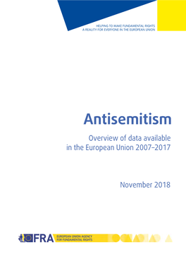 Antisemitism Overview of Data Available in the European Union 2007–2017