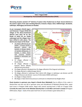 Page Flood Situation Report Date: 7 August 2018 Developed By