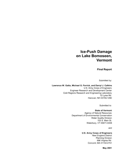 Ice-Push Damage on Lake Bomoseen, Vermont