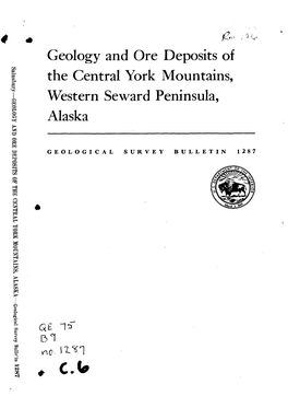 Geology and Ore Deposits of the Central York Mountains, Western Seward Peninsula, Alaska