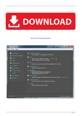 Speccy Pro All Versions Serial Keys