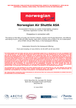 Norwegian Air Shuttle ASA