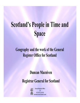 Scotland's People in Time and Space