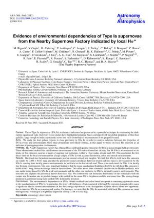 Evidence of Environmental Dependencies of Type Ia Supernovae from the Nearby Supernova Factory Indicated by Local Hα?