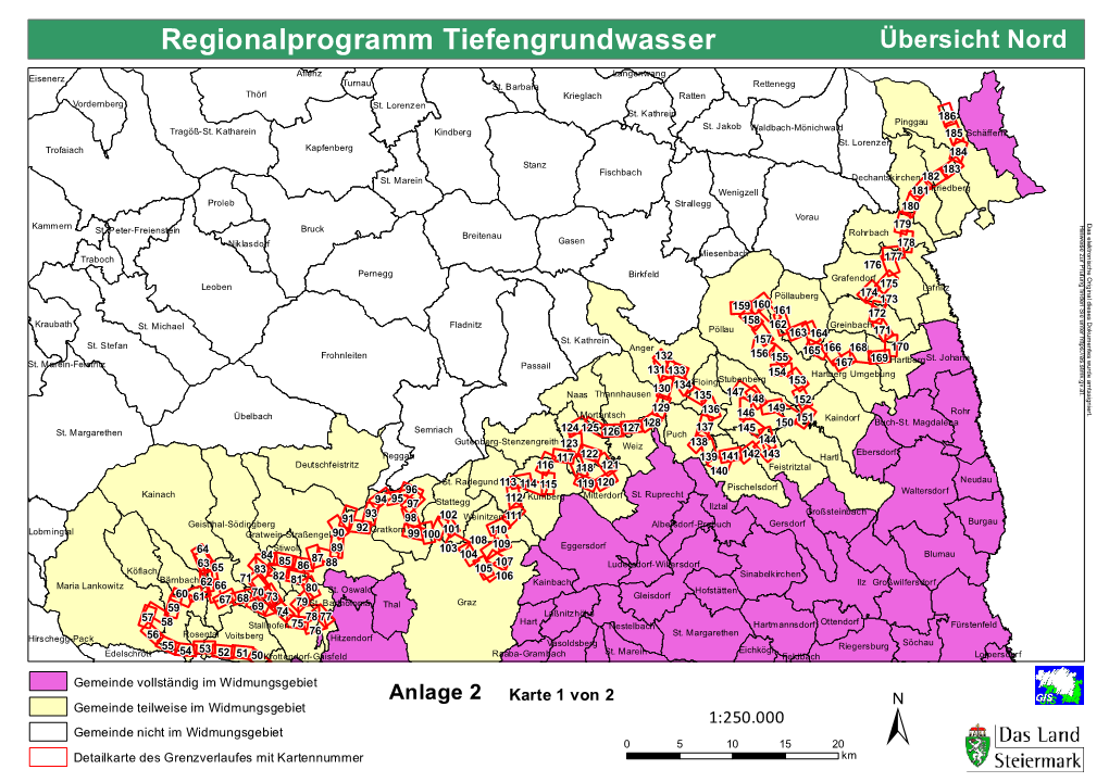 Regionalprogramm Tiefengrundwasser Übersicht Nord