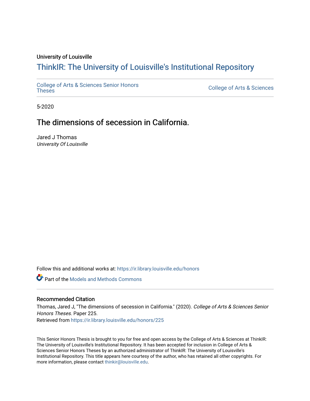 The Dimensions of Secession in California