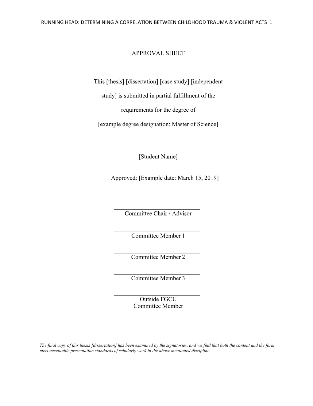 APPROVAL SHEET This [Thesis] [Dissertation] [Case Study