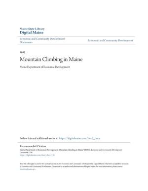 Mountain Climbing in Maine Maine Department of Economic Development