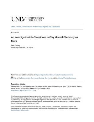 An Investigation Into Transitions in Clay Mineral Chemistry on Mars