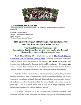 For Immediate Release the Great Dickens