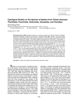 Cytological Studies on Six Species of Spiders From