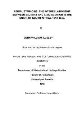 Aerial Symbiosis: the Interrelationship Between Military and Civil Aviation in the Union of South Africa, 1912-1940