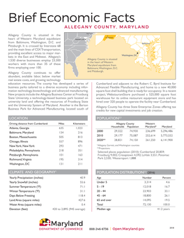 Allegany County Brief Economic Fact Sheet