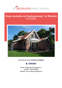 Koop Recreatie Op Haarboersweg 1 Te Wierden € 212500