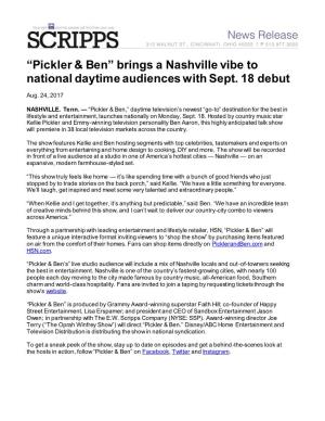 “Pickler & Ben” Brings a Nashville Vibe to National Daytime Audiences With