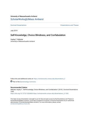Self-Knowledge, Choice Blindness, and Confabulation
