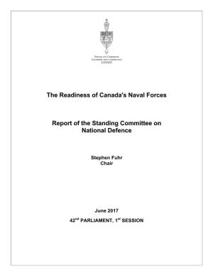 The Readiness of Canada's Naval Forces Report of the Standing