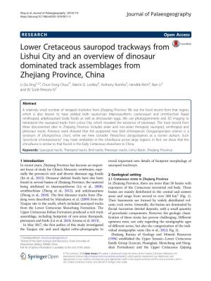 Lower Cretaceous Sauropod Trackways from Lishui City and An