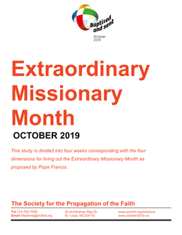 Extraordinary Missionary Month OCTOBER 2019
